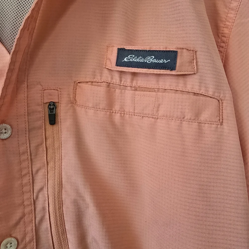 Eddie Bauer Coral Short-Sleeve Button-Up Shirt